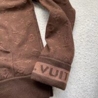 Louis Vuitton LV Men Monogram Hoodie Wool Polyester Brown Slightly Loose Fit (11)