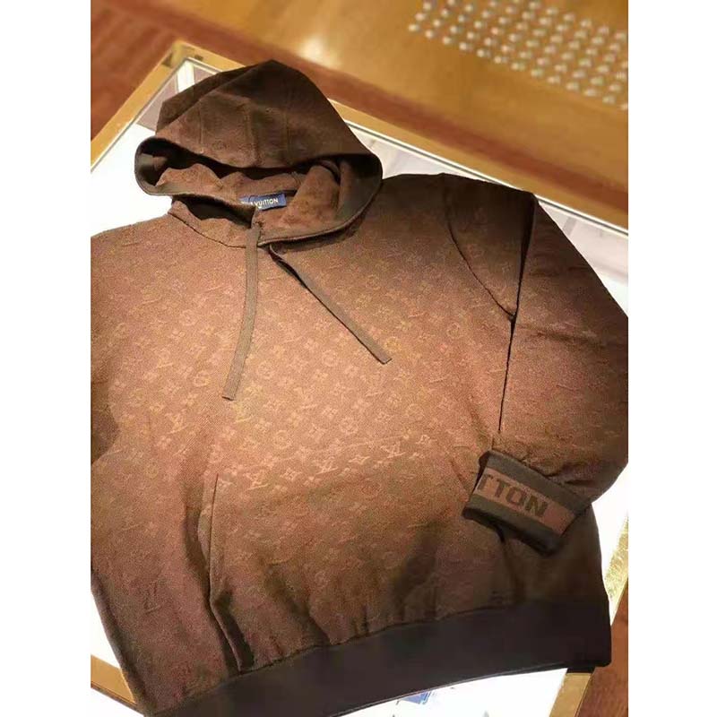 Louis vuitton brown unisex hoodie for men women lv luxury brand clothing  clothes outfit 206 hdlux