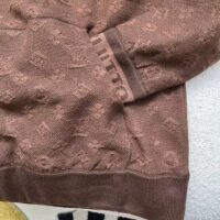 Louis Vuitton LV Men Monogram Hoodie Wool Polyester Brown Slightly Loose Fit (11)