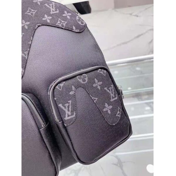 Louis Vuitton LV Unisex Backpack Multipocket Black Monogram Denim Taurillon Cowhide Leather (5)