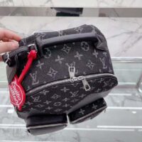 Louis Vuitton LV Unisex Backpack Multipocket Black Monogram Denim Taurillon Cowhide Leather (4)