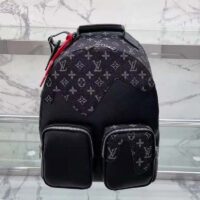 Louis Vuitton LV Unisex Backpack Multipocket Black Monogram Denim Taurillon Cowhide Leather (4)