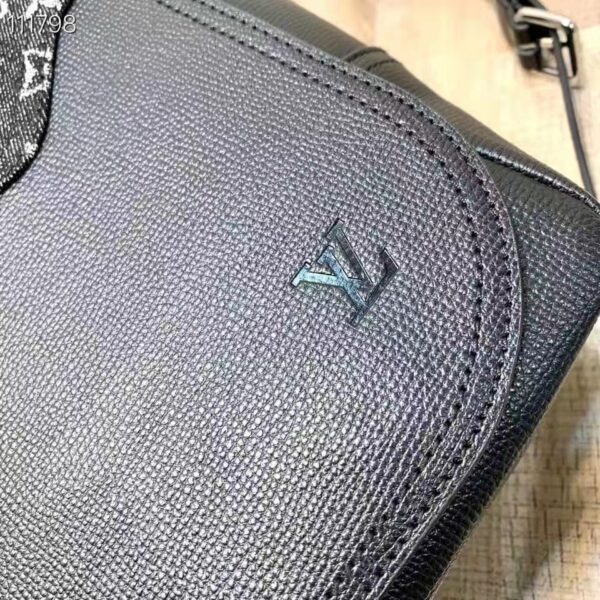 Louis Vuitton LV Unisex Besace Tokyo Black Monogram Denim Taurillon Leather (4)
