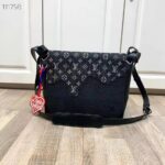 Louis Vuitton LV Unisex Besace Tokyo Black Monogram Denim Taurillon Leather - Image 2
