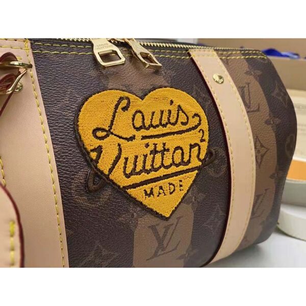 Louis Vuitton LV Unisex City Keepall Bag Monogram Stripes Brown Coated Canvas (6)
