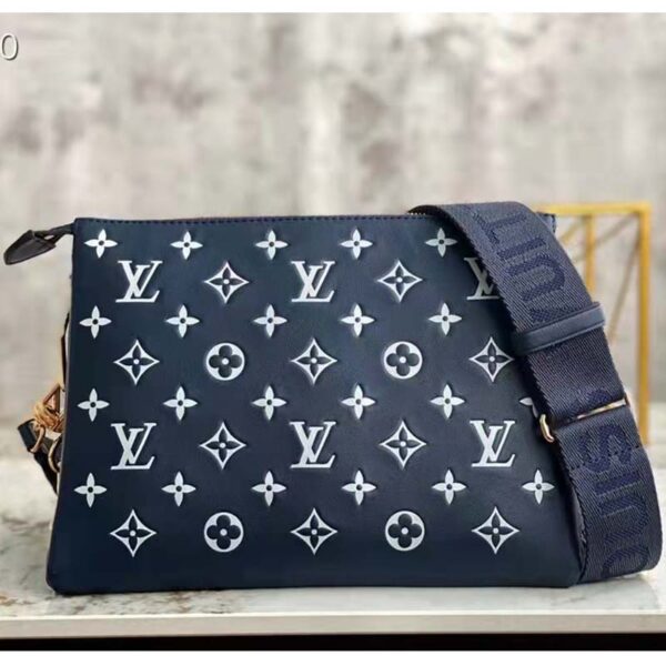 Louis Vuitton LV Unisex Coussin PM Handbag Navy Blue Denim-Printed Lambskin (4)
