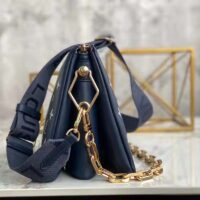 Louis Vuitton LV Unisex Coussin PM Handbag Navy Blue Denim-Printed Lambskin (6)