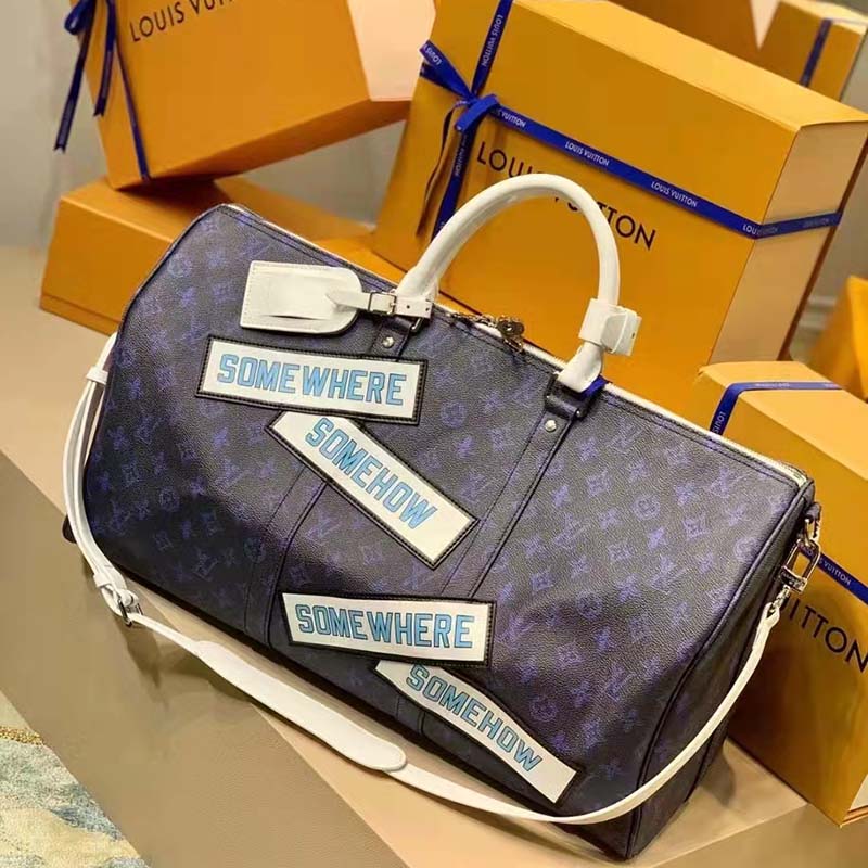 Louis Vuitton Keepall Editions Limitées Travel Bag in Blue Shading