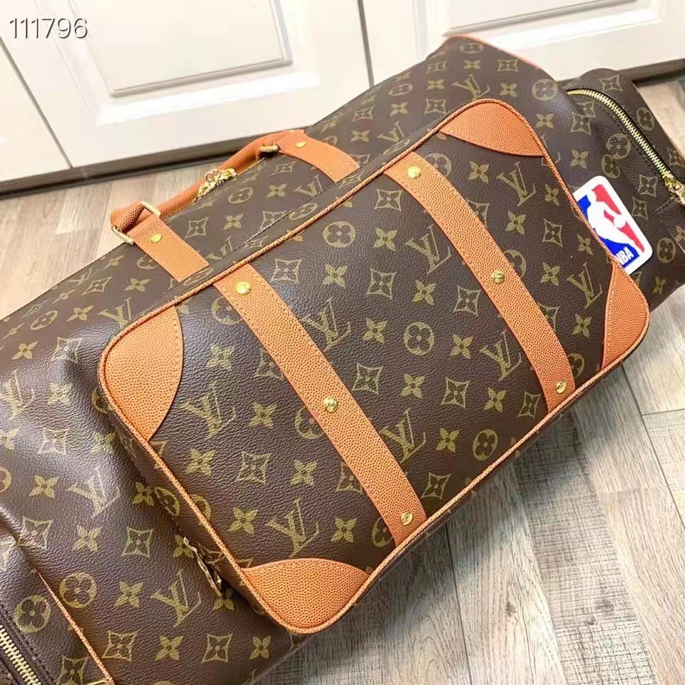 Brown Monogram Coated Canvas LVXNBA Trio Pocket Keepall Gold