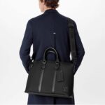Louis Vuitton LV Unisex Lock It Tote Bag Black Grained Calf Cowhide Leather - Imagen 13