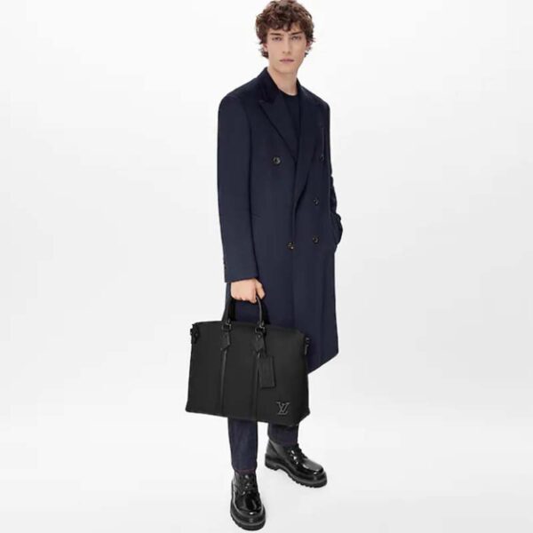 Louis Vuitton LV Unisex Lock It Tote bag Black Grained Calf Cowhide Leather (4)