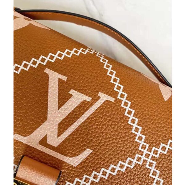 Louis Vuitton LV Unisex Pochette Metis Bag Embroidered Embossed Supple Grained Cowhide (9)