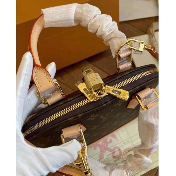 Louis Vuitton LV Women Alma BB Handbag Monogram Coated Canvas Smooth Cowhide (1)
