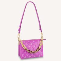 Louis Vuitton LV Women Coussin BB Handbag Orchidee Purple Monogram Embossed Puffy Lambskin