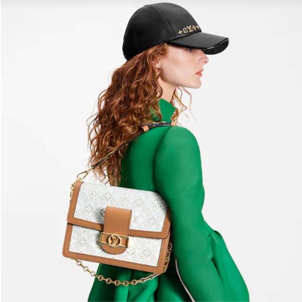 Louis Vuitton LV Women Dauphine MM Handbag Ecru Caramel Since 1854 Jacquard (3)