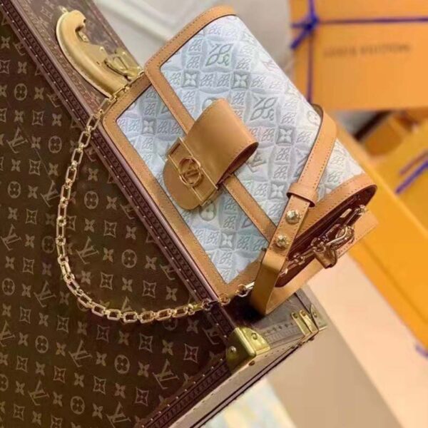 Louis Vuitton LV Women Dauphine MM Handbag Ecru Caramel Since 1854 Jacquard (9)