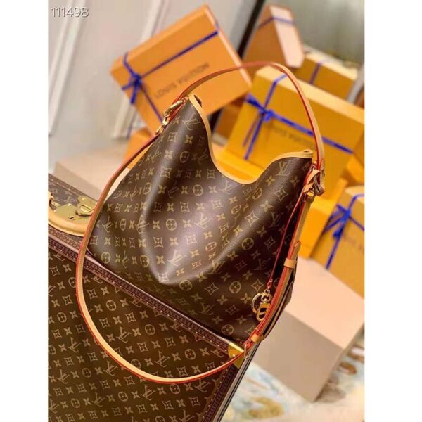 Louis Vuitton LV Women Graceful MM Hobo Classic Beige Monogram Coated Canvas (4)