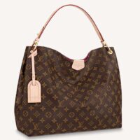 Louis Vuitton LV Women Graceful MM Hobo Classic Beige Monogram Coated Canvas (6)