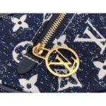 Louis Vuitton LV Women Half-Moon Loop Baguette Handbag Navy Blue Denim Jacquard - Image 6