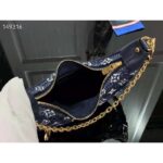 Louis Vuitton LV Women Half-Moon Loop Baguette Handbag Navy Blue Denim Jacquard - Image 5