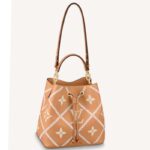 Borsa a secchiello Louis Vuitton LV da donna NéoNoé MM in pelle di vacchetta goffrata ricamata arancione