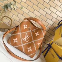 Louis Vuitton LV Women NéoNoé MM Bucket Bag Orange Embroidered Embossed Grained Cowhide (4)