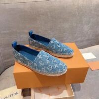 Louis Vuitton Unisex Starboard Flat Espadrille Monogram Denim Calf Leather Denim Blue (1)