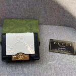 Gucci Unisex Card Case Wallet White Black GG Leather Double G - Imagen 3