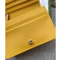 Gucci Unisex Card Case Wallet Yellow GG Leather Double G (1)