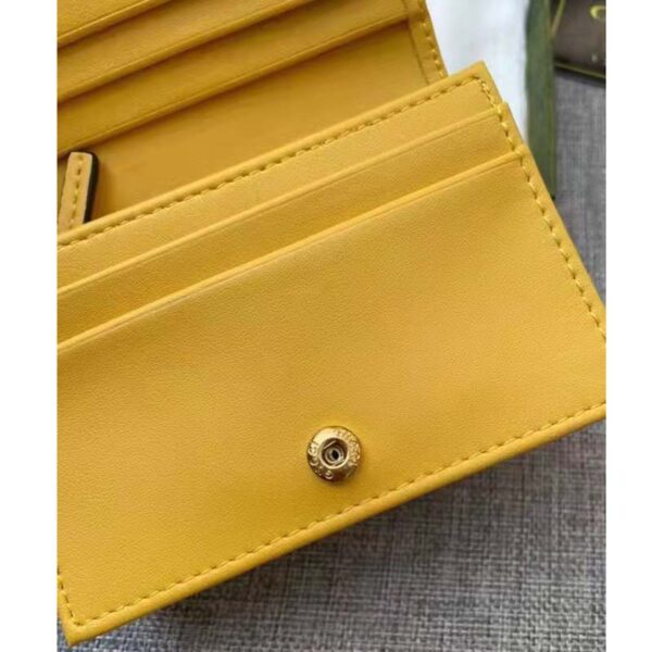 Gucci Unisex Card Case Wallet Yellow GG Leather Double G (7)