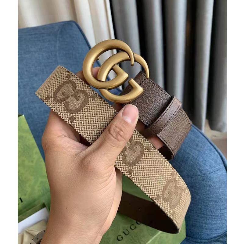 Gucci Unisex Jumbo GG Canvas Marmont Wide Belt Double G Gucci Unisex Jumbo GG Canvas Marmont Wide Belt Double G
