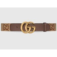 Gucci Unisex Jumbo GG Canvas Marmont Wide Belt Double G Buckle 4 cm Width (3)