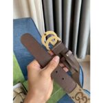 Gucci Unisex Jumbo GG Canvas Marmont Wide Belt Double G Buckle 4 cm Width - Image 7