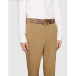 Gucci Unisex Jumbo GG Canvas Marmont Wide Belt Double G Buckle 4 cm Width - Image 9