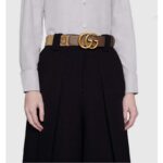 Gucci Unisex Jumbo GG Canvas Marmont Wide Belt Double G Buckle 4 cm Width - Image 8