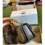 Gucci Women GG Bamboo 1947 Jumbo GG Small Top Handle Bag Brown Leather Bamboo - Image 8