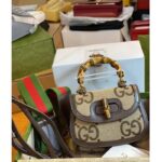 Gucci Women GG Bamboo 1947 Jumbo GG Small Top Handle Bag Brown Leather Bamboo - Image 2