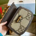 Gucci Women GG Bamboo 1947 Jumbo GG Small Top Handle Bag Brown Leather Bamboo - Image 7