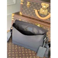 Louis Vuitton LV Aerogram Messenger Black Grained Calf Cowhide Leather Textile Lining (9)