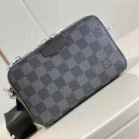 Louis Vuitton LV Unisex Alpha Wearable Wallet Damier Graphite Coated Canvas Cowhide (4)