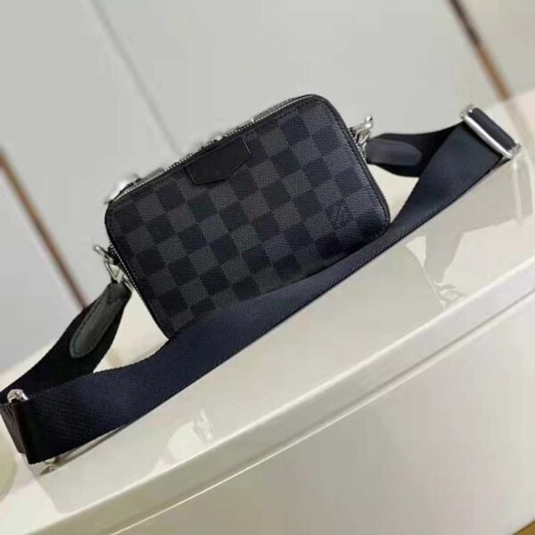 Louis Vuitton LV Unisex Alpha Wearable Wallet Damier Graphite Coated Canvas Cowhide (5)