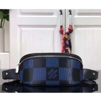 Louis Vuitton LV Unisex Campus Bumbag Navy Blue Black Damier Infini 3D Cowhide (4)