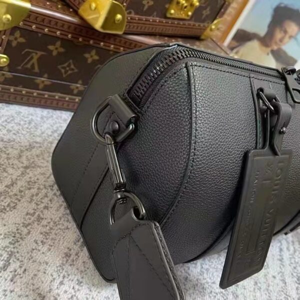 Louis Vuitton LV Unisex City Keepall Bag Black Aerogram Grained Calf Cowhide (8)