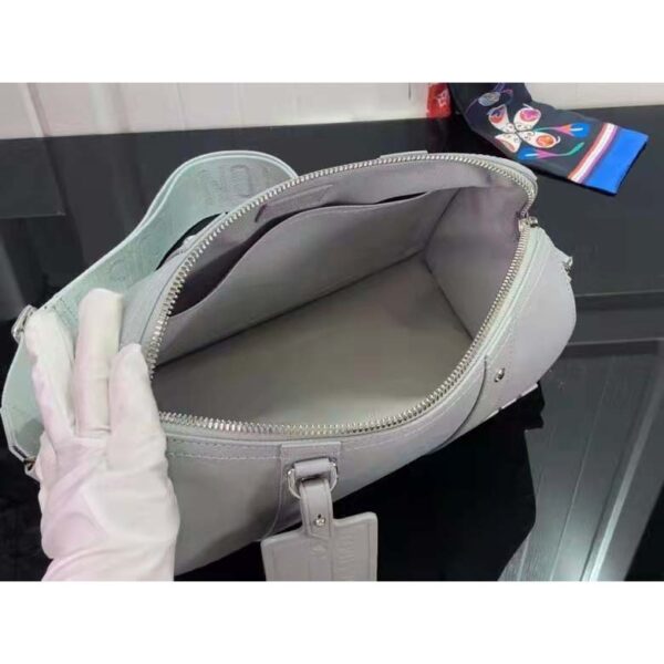 Louis Vuitton LV Unisex City Keepall Bag Gray Aerogram Cowhide Leather Textile Lining (11)