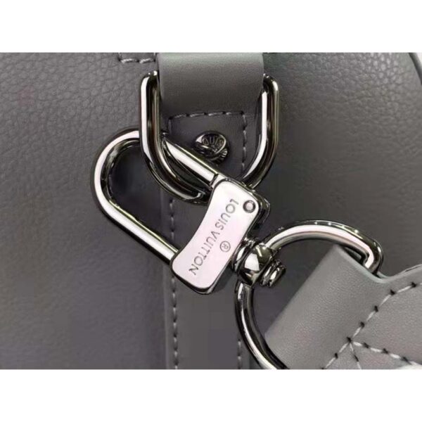 Louis Vuitton LV Unisex City Keepall Bag Gray Aerogram Cowhide Leather Textile Lining (3)
