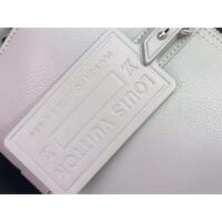 Louis Vuitton LV Unisex City Keepall Bag Gray Aerogram Cowhide Leather Textile Lining (10)