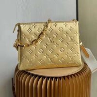 Louis Vuitton LV Unisex Coussin PM Gold Monogram-Embossed Puffy Lambskin Calfskin (11)