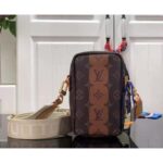 Louis Vuitton LV Unisex Flap Double Phone Pouch Monogram Stripes Brown Coated canvas - Bild 3