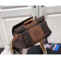 Louis Vuitton LV Unisex Flap Double Phone Pouch Monogram Stripes Brown Coated canvas (9)