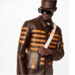 Louis Vuitton LV Unisex Flap Double Phone Pouch Monogram Stripes Brown Coated canvas - Bild 11